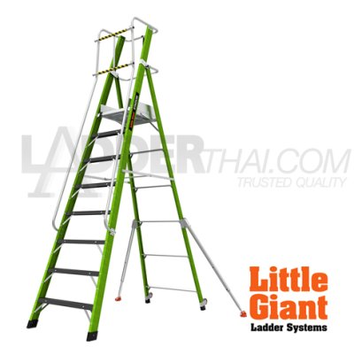 LG19408146 บันไดไฟเบอร์กลาส 8' พร้อมขาค้ำ Stadium No.19408-146 LITTLE GIANT